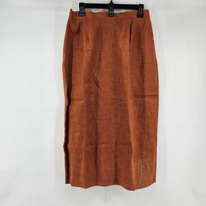 Ann Gerlin Linen Midi Skirt Size 14 Office Business Casual Workwear‎